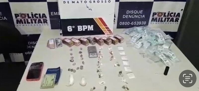 Dupla é presa com 56 porções de maconha e pasta base de cocaína em Cáceres