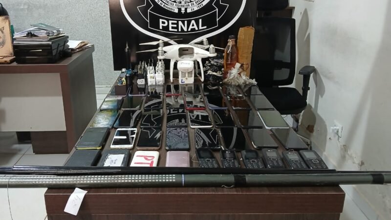 Polícia Penal apreende drone e mais de 30 celulares na Penitenciária de Rondonópolis