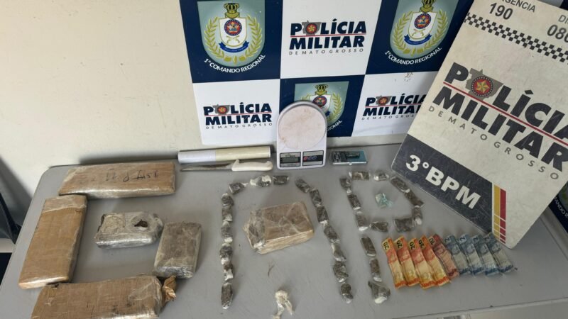 Polícia Militar apreende três adolescentes com pasta base e porções de maconha