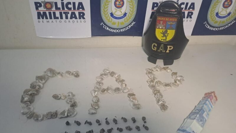 Foragido da Justiça é preso pela Polícia Militar por tráfico de drogas em Cuiabá