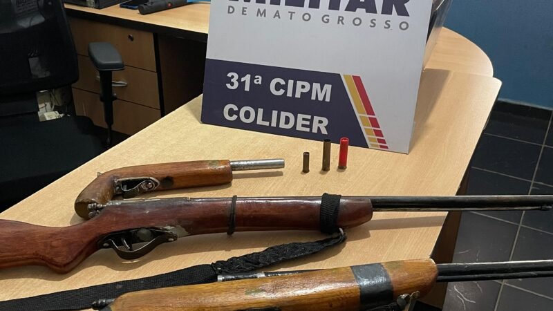 Suspeito por ameaçar esposa com armas de fogo é preso pela PM em Colíder