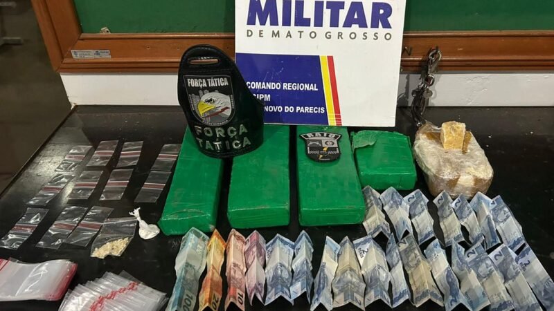 Força Tática prende mulher com tabletes de maconha e pasta base em Campo Novo do Parecis