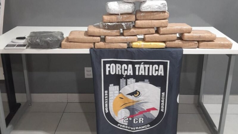 Força Tática apreende 20 tabletes de maconha em Várzea Grande