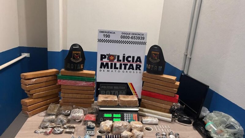 Rotam prende cinco membros de facção com cerca de 30 quilos de drogas em Lucas do Rio Verde