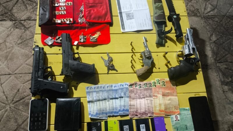 Três são presos por formação de quadrilha e porte ilegal de armas de fogo em Sinop