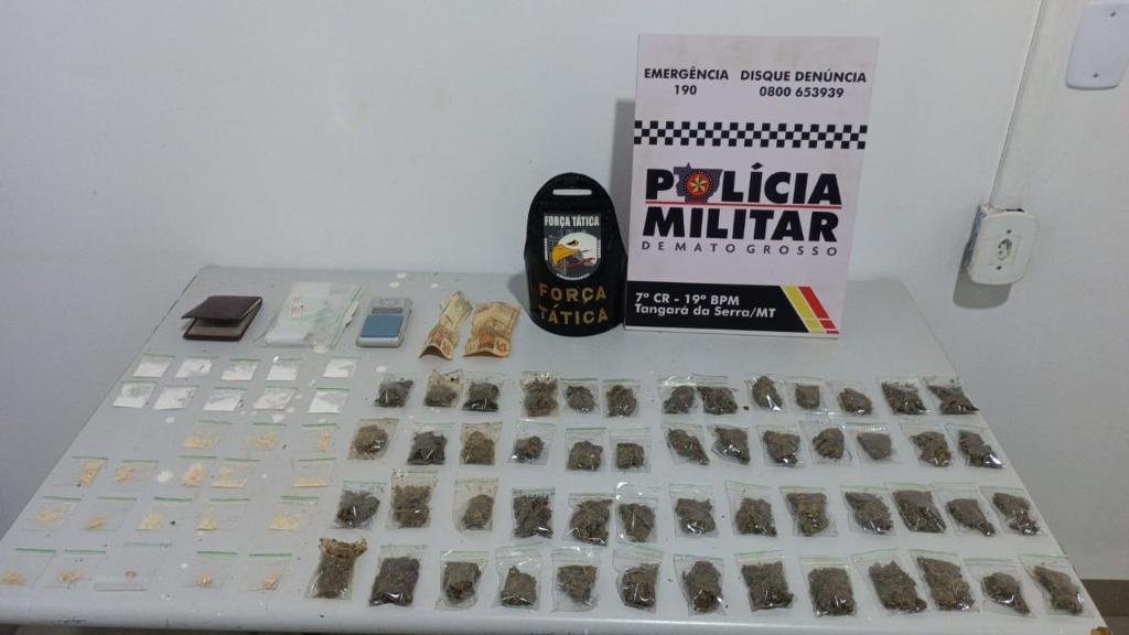 Polícia Militar apreende adolescente com 71 porções de drogas em Tangará da Serra