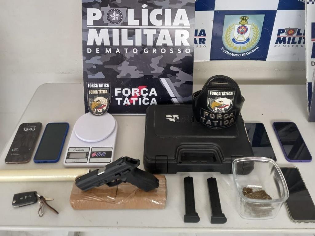 Força Tática prende quatro homens por porte ilegal de arma e tráfico de drogas