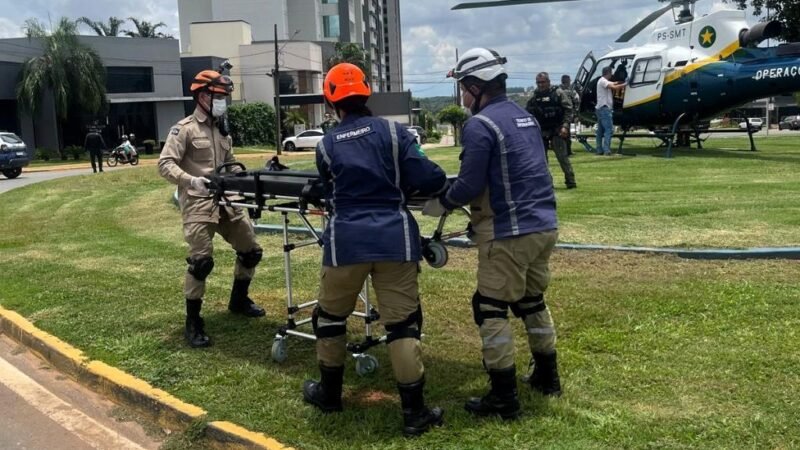 Corpo de Bombeiros e Ciopaer auxiliam no transporte aéreo de vítima de grave acidente em MT