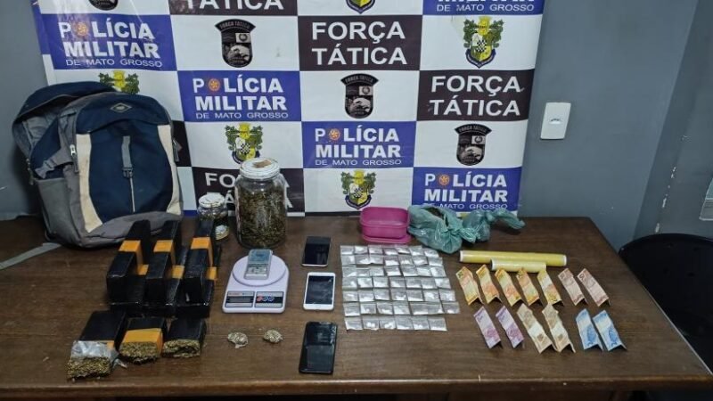 Força Tática prende homem com tabletes de maconha e porções de cocaína em Rondonópolis