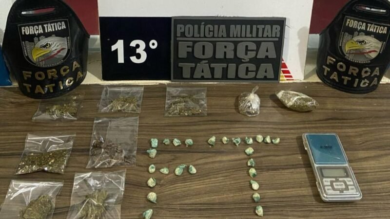 Força Tática prende homem com porções de maconha e pasta base em Lucas do Rio Verde