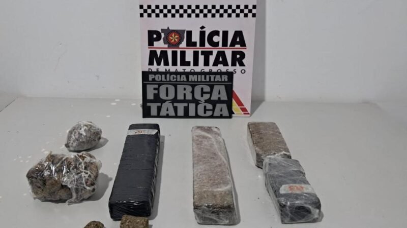 Força Tática prende homem e apreende adolescente com tabletes de maconha em Tangará da Serra