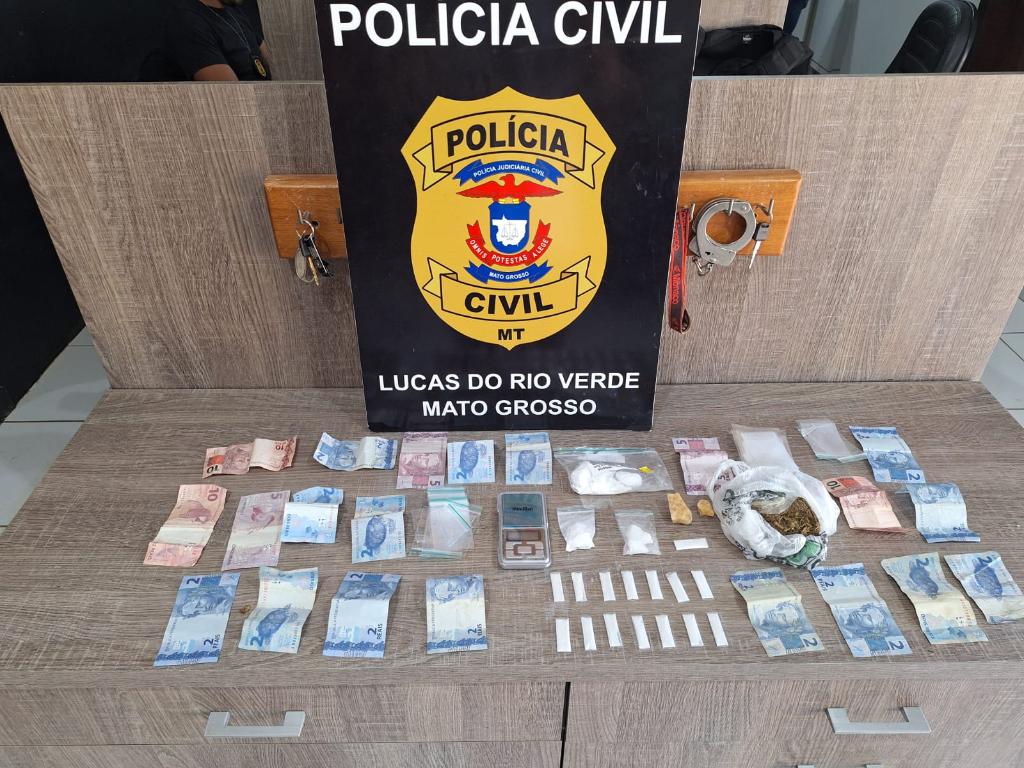 Polícia Civil prende jovens encontrados com drogas em casa de Lucas do Rio Verde