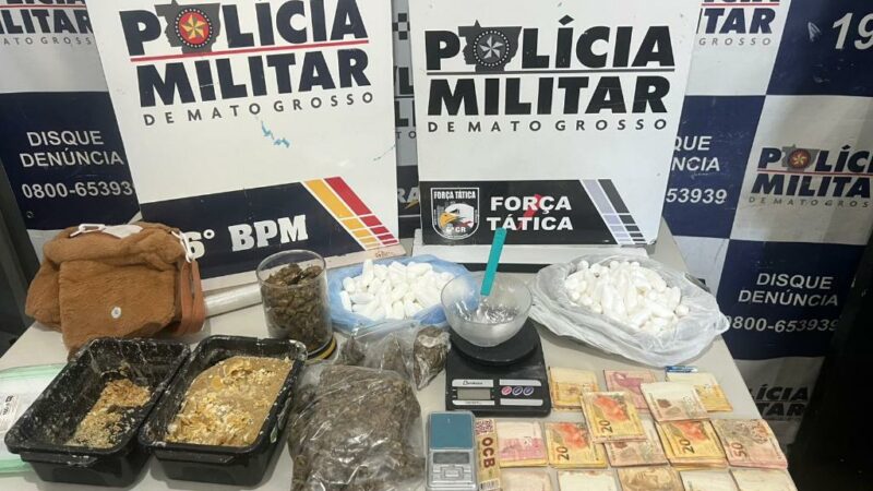 Força Tática prende mulher em flagrante por tráfico de drogas em Cáceres