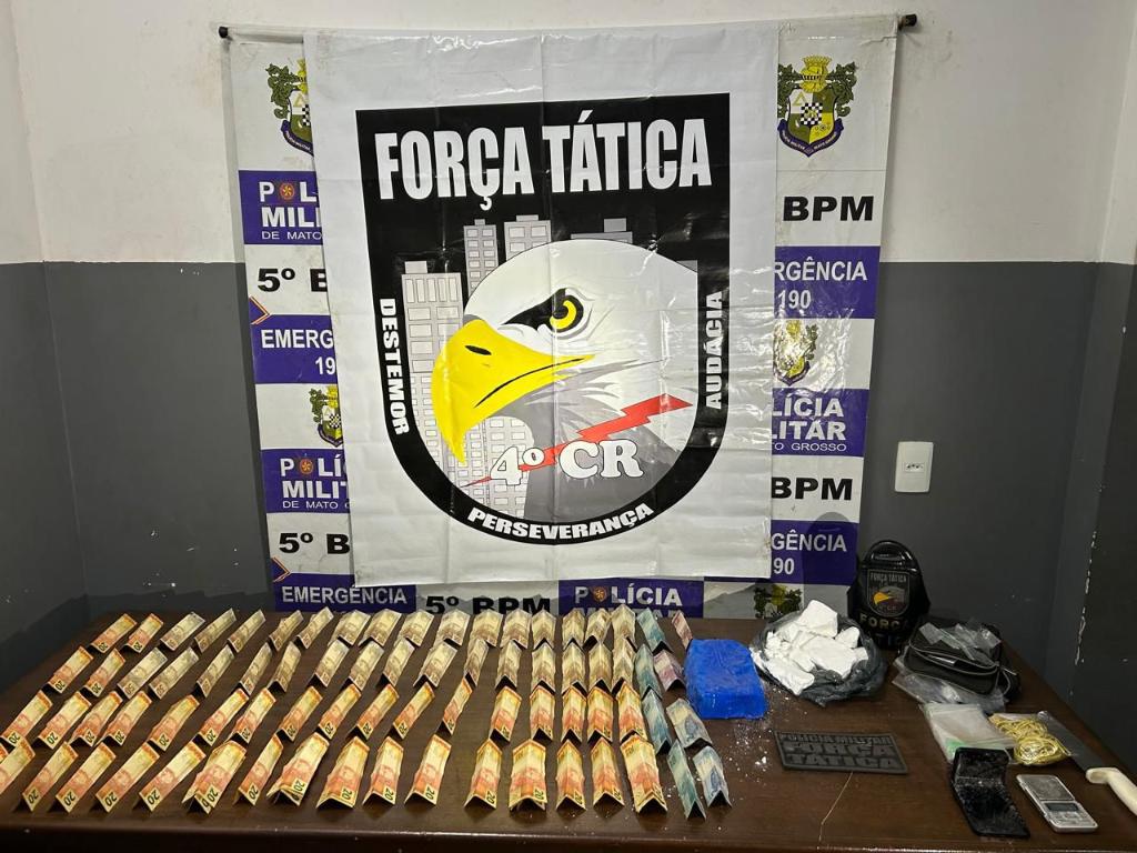 Foragido da Justiça por homicídio é preso pela Força Tática por tráfico de drogas em Rondonópolis