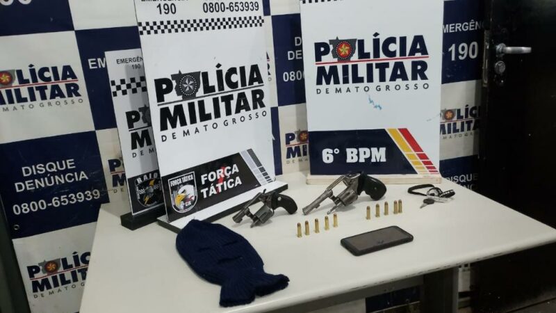 Polícia Militar apreende armas e prende dois integrantes de facção criminosa em Cáceres