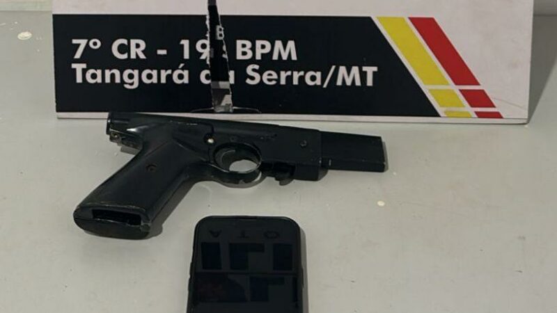 Polícia Militar prende faccionado com arma de fogo em Tangará da Serra