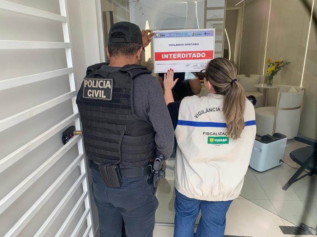 Sem alvará, clínica de estética em Cuiabá é fechada por oferecer tratamento privativo de médicos