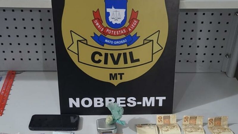 Polícia Civil desmantela ponto de tráfico em Nobres e um suspeito acaba preso