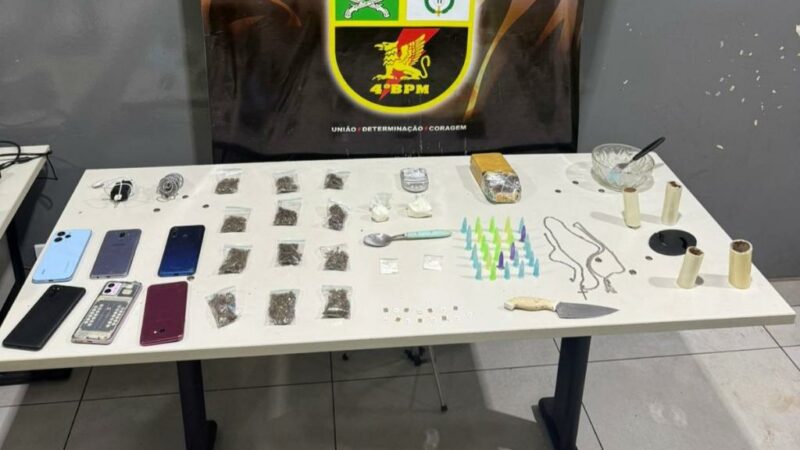 PM prende dois faccionados por tráfico de drogas e apreende 55 porções de entorpecentes