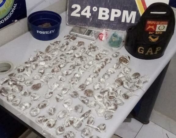 PM prende homem por tráfico de drogas e apreende 123 porções de entorpecentes