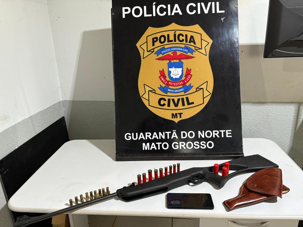 Polícia Civil cumpre busca e apreende de arma de fogo e munições em Guarantã do Norte