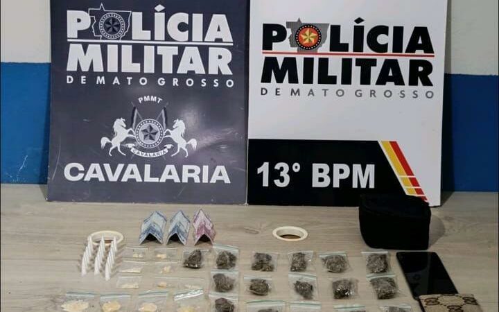 Cavalaria da PM prende homem por tráfico de drogas e apreende 52 porções de maconha e cocaína