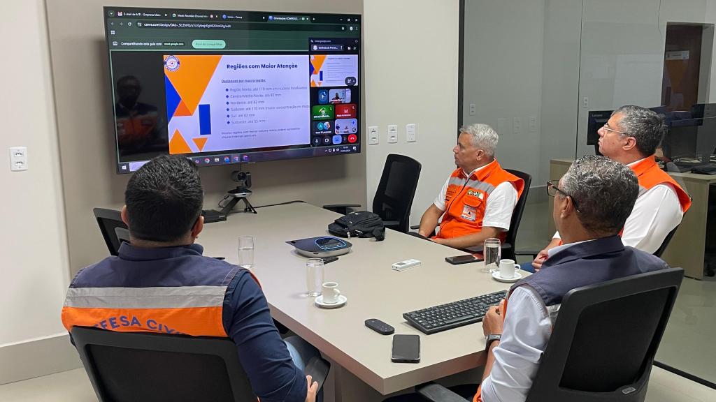 Defesa Civil do Estado reforça alerta de chuvas intensas a coordenadores municipais