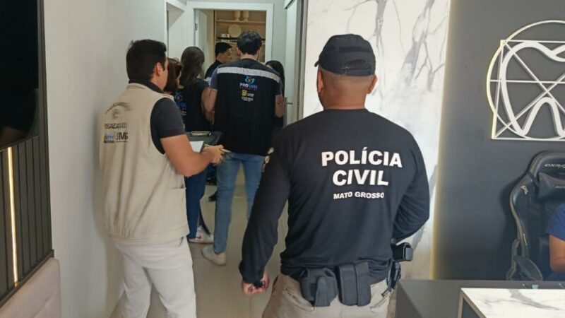 Polícia Civil e órgãos fiscalizadores flagram exercício ilegal de profissão em clínica odontológica de Cuiabá