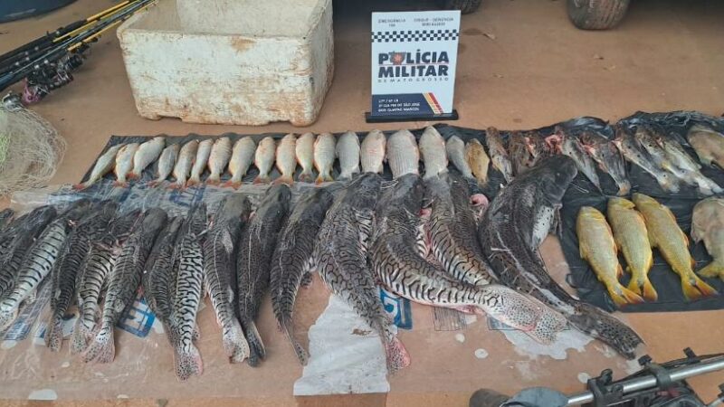 Polícia Militar prende dois homens em flagrante com 48 unidades de pescado irregular