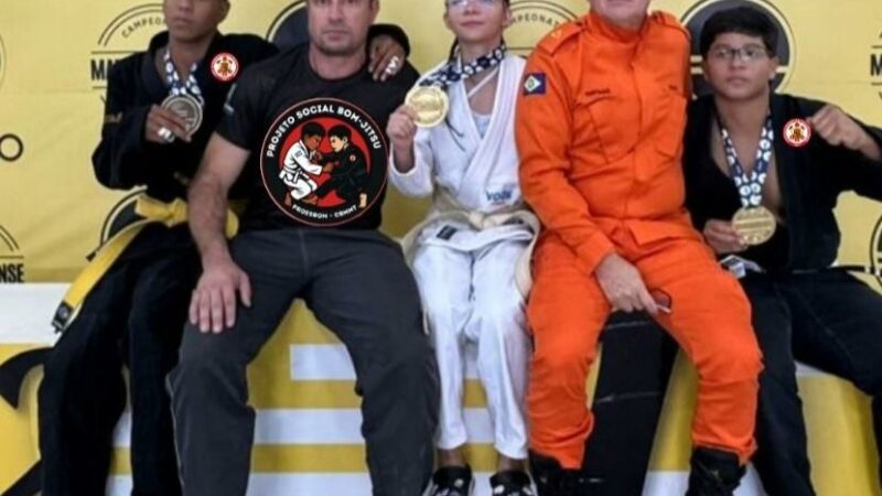 Alunos de projeto social do CBMMT conquistam nove medalhas em campeonato estadual de Jiu-Jitsu
